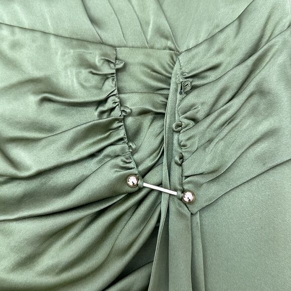 Nicholas Women's Green Josefa V-Neck Long Sleeve Midi Dress 2 - Picture 5 of 12